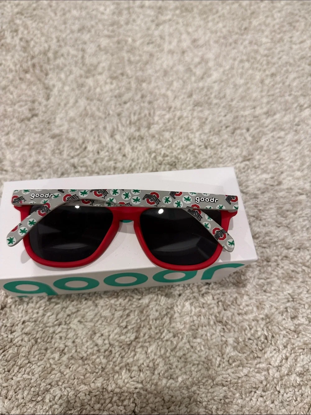 NWT Goodr sunglasses with Ohio State logo on side. Brand new never worn. Unisex
